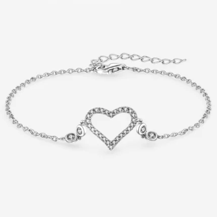 Open Heart Charm Bracelet